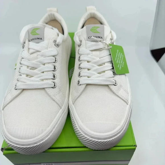Cariuma Unisex Oca Low Canvas Sneaker Casual Shoes Lace-Up Off-White Size 8/9.5 - Picture 2 of 7